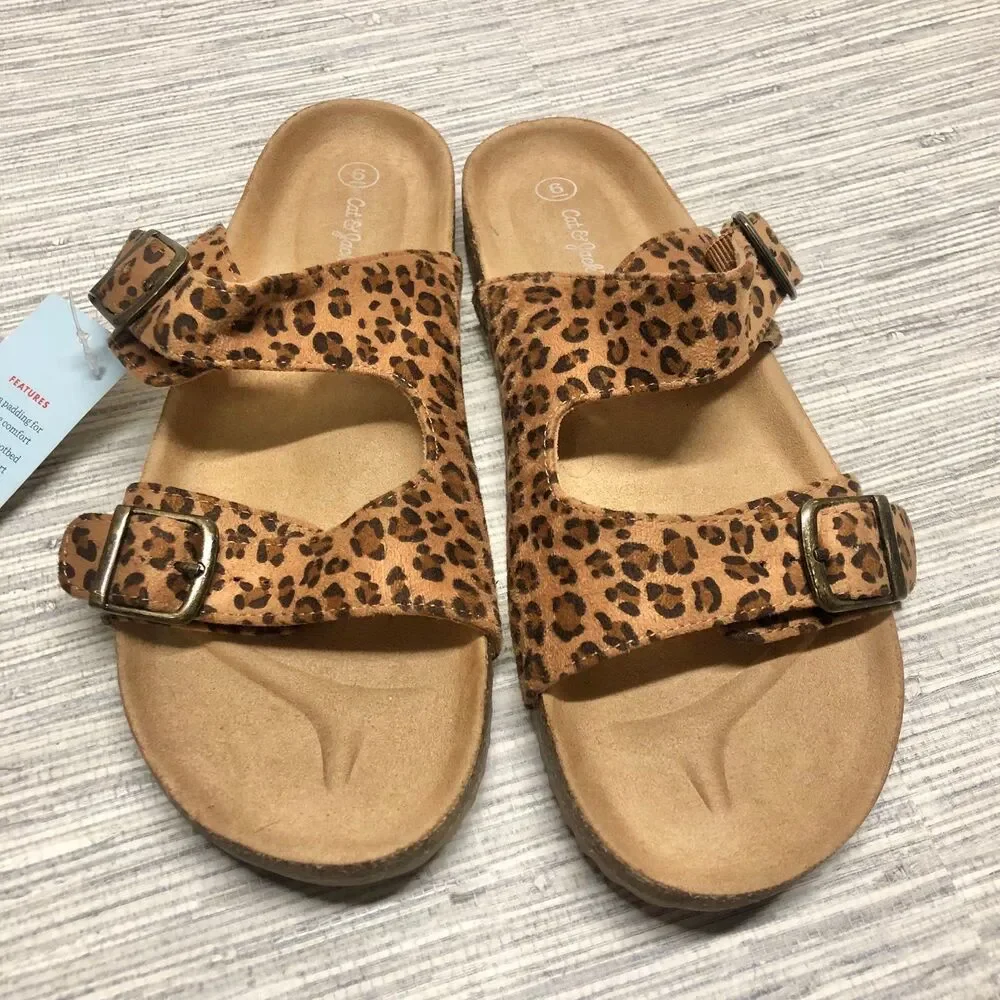 NEW Cat & Jack Kids' Drew Slip-On Footbed Sandals Size 6
